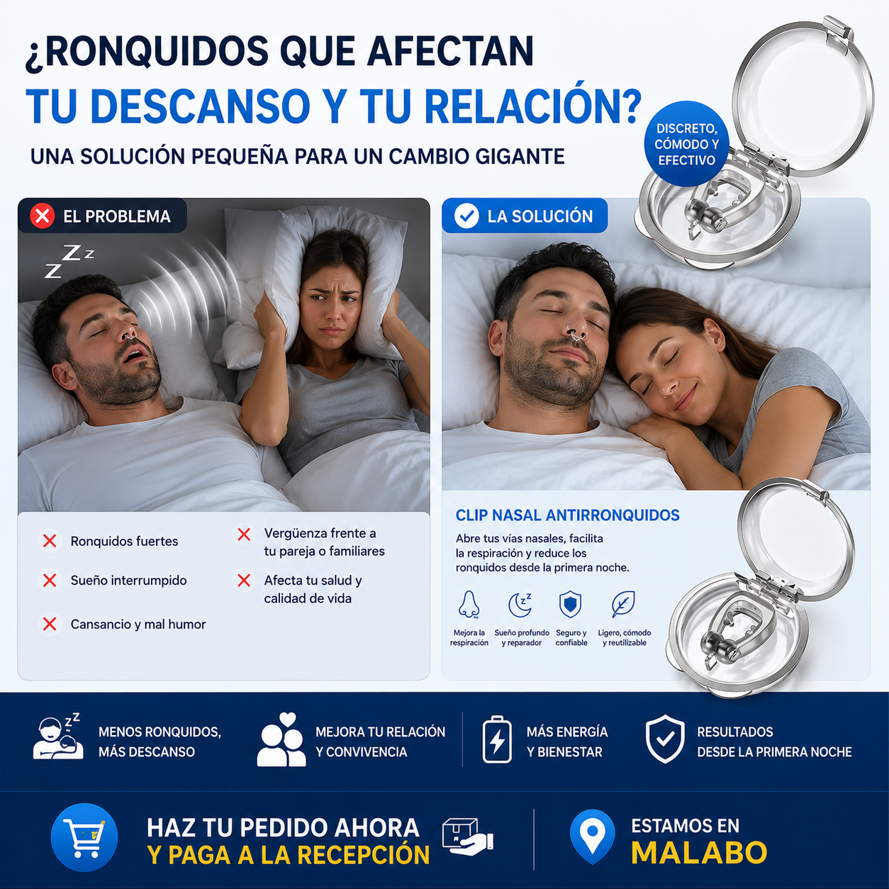 Clip Nasal Antirronquidos – Respira Mejor, Duerme Mejor