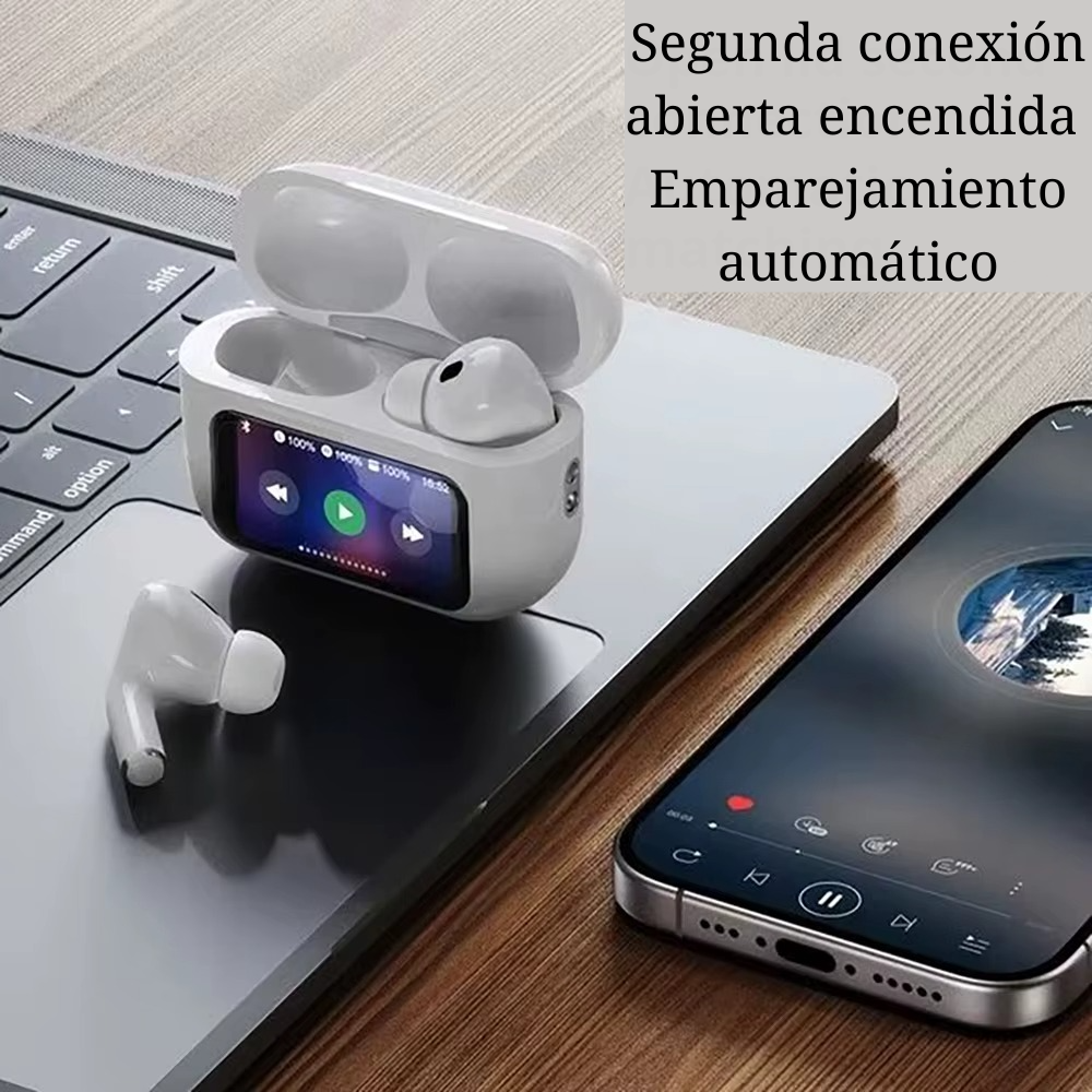 AirView A9 Pro™: Auriculares Bluetooth con pantalla táctil y pantalla digital multimedia