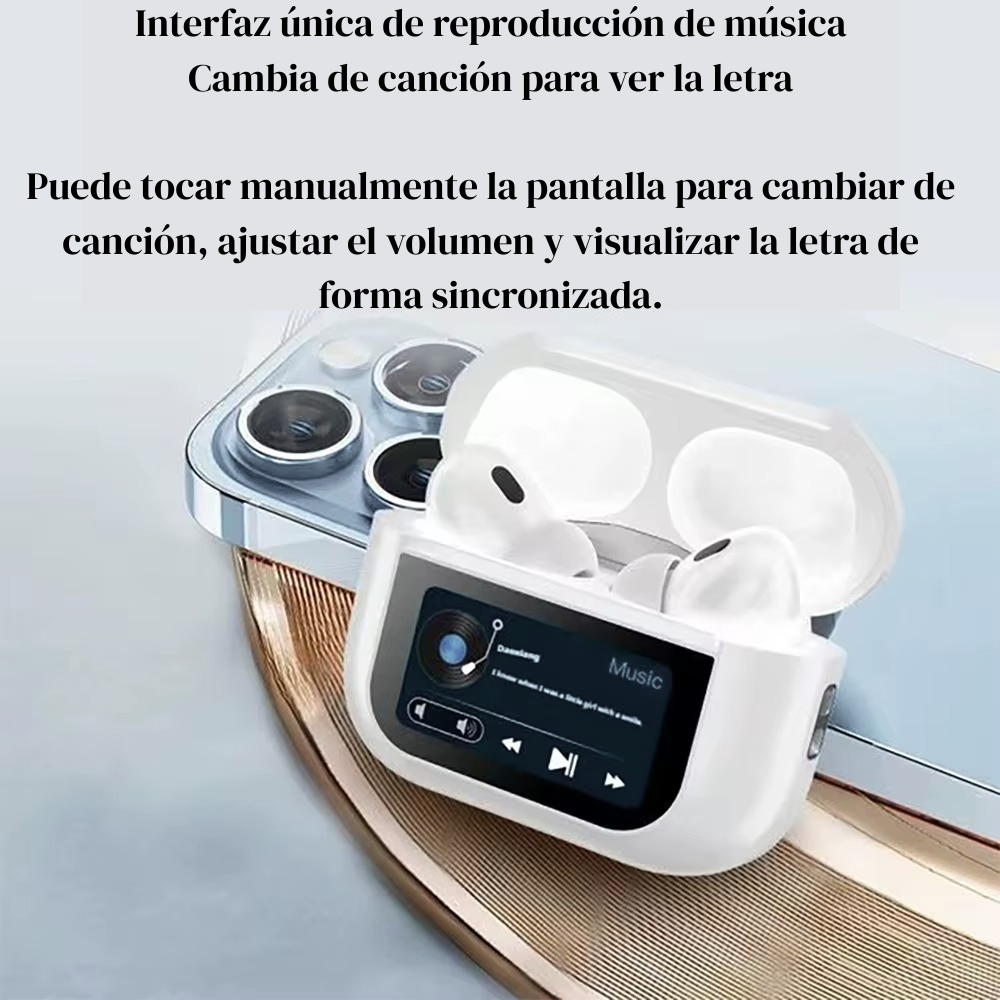 AirView A9 Pro™: Auriculares Bluetooth con pantalla táctil y pantalla digital multimedia