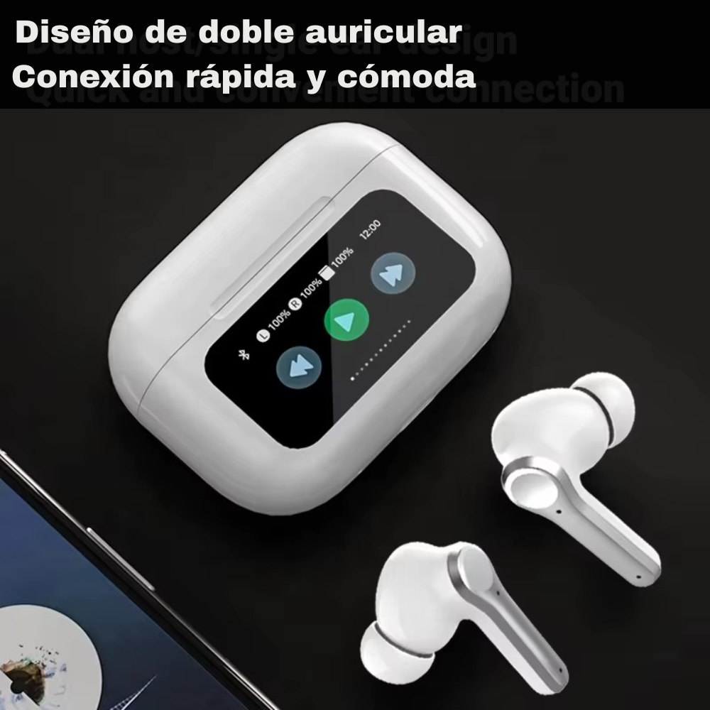 AirView A9 Pro™: Auriculares Bluetooth con pantalla táctil y pantalla digital multimedia